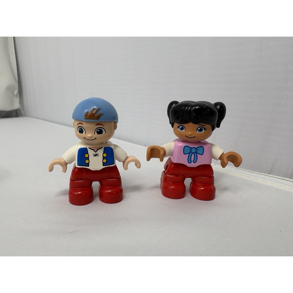 2 LEGO Duplo Creative Building Basket Minifig 2" Girl Bow Cubby Jake & Pirates
